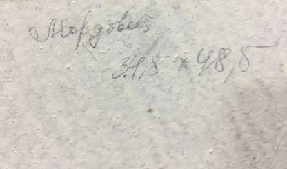 Handwritten inscription on back of Oil painting Flower field Mordovets Andrey Nikitich