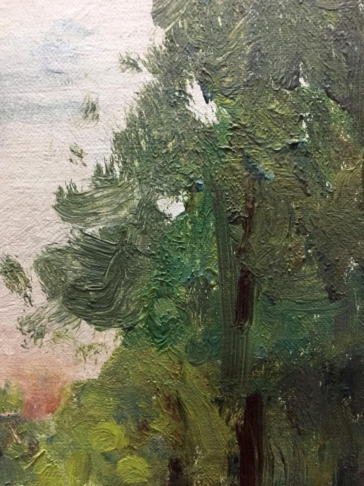 Textured oil painting of tree by Fedir Zotykovych Konovalyuk