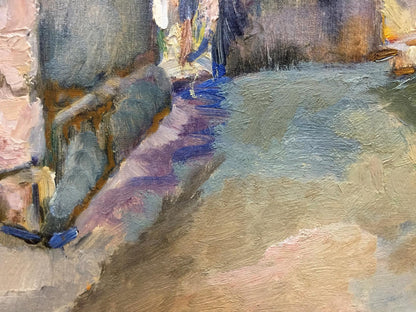 Impressionistic oil painting The streets of the town by Pushkareva Viola Alekseevna