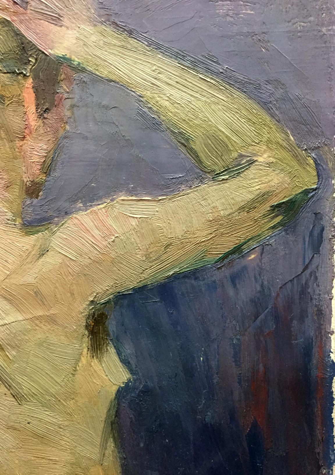 Textured oil painting of figure arm and shoulder by Krichevsky Gregory