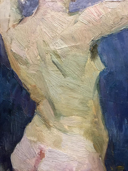 Textured oil painting of figure figure by Krichevsky Gregory in earthy tones