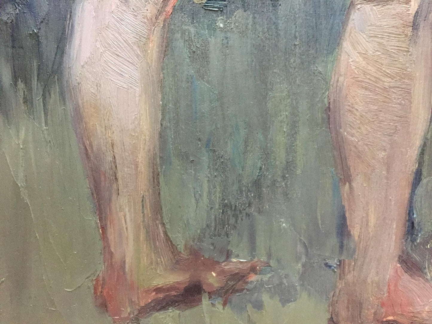Oil painting Figure by Krichevsky Gregory: textured legs in earthy tones