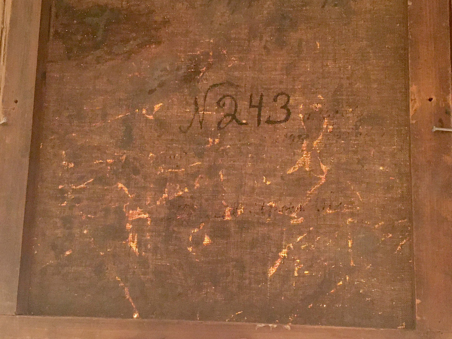 Back of Burlyuk D. D. city landscape oil painting, marked n243