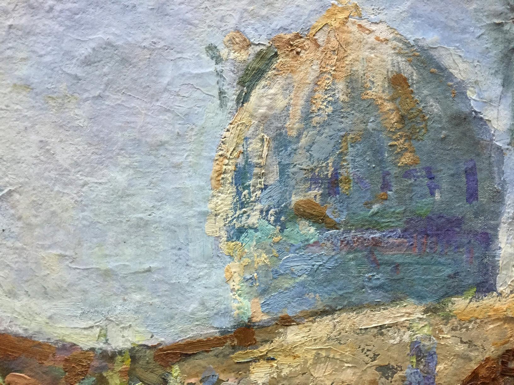 Textured impressionistic oil painting Dreamer’s Yard by Puzyrevich Alexander Adamovich