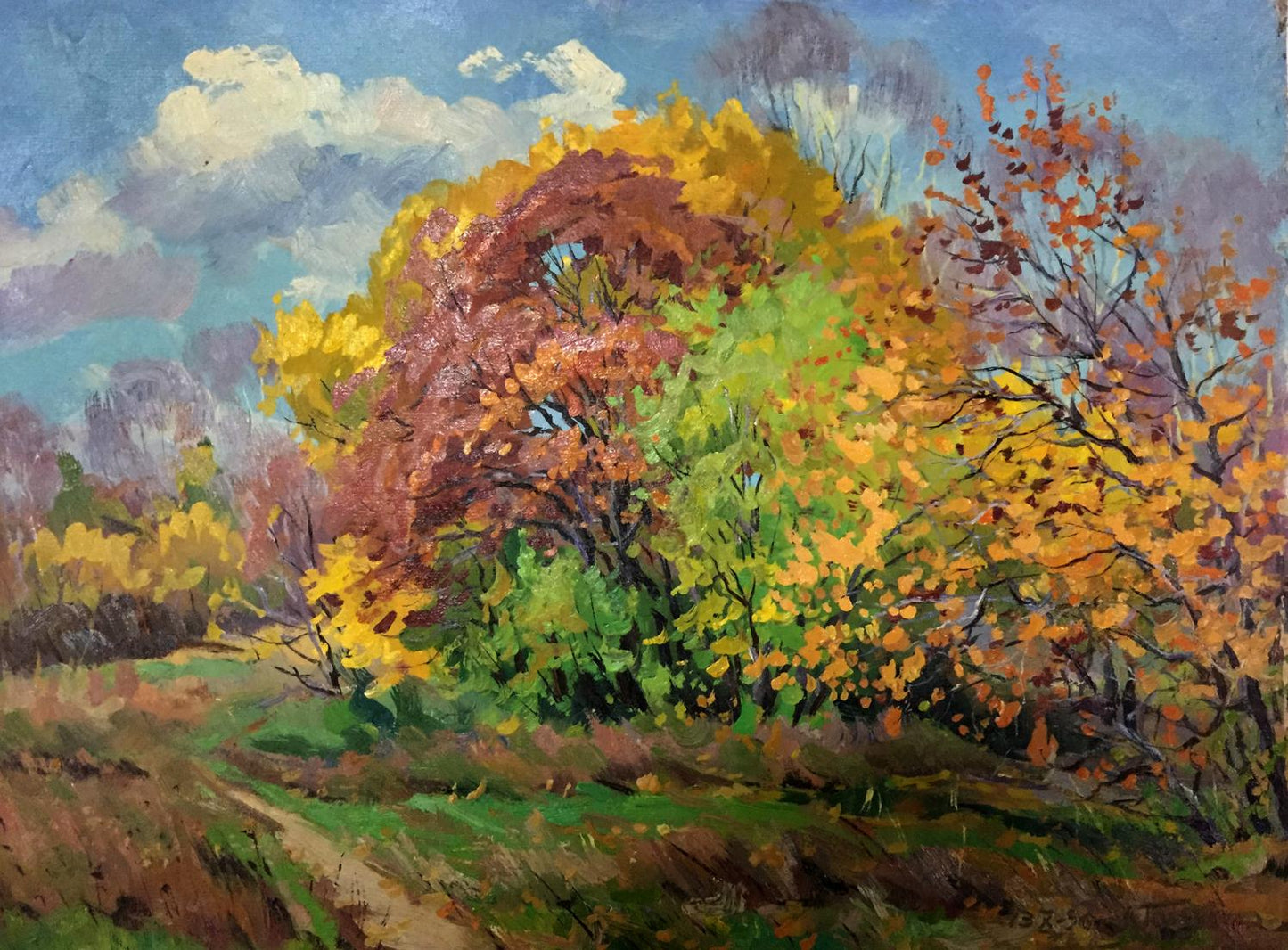 Oil painting of autumn landscape by Pidgayko Lev Sergeevich