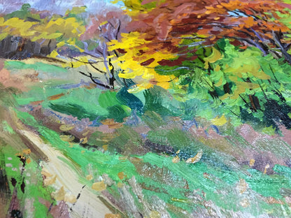 Vibrant autumn landscape oil painting by Pidgayko Lev Sergeevich