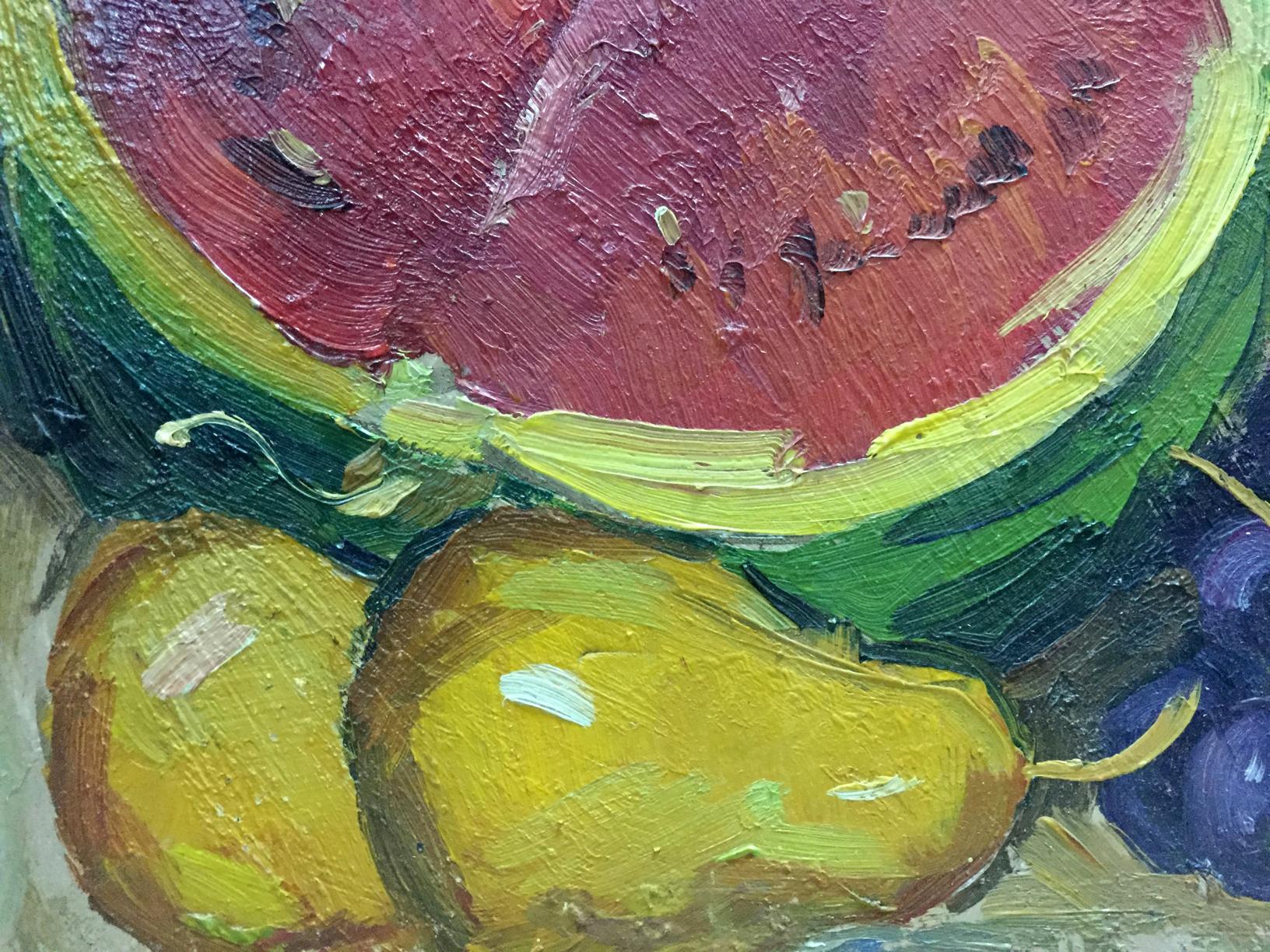 Vibrant oil painting of sliced watermelon by Katz Adam Zakharovich