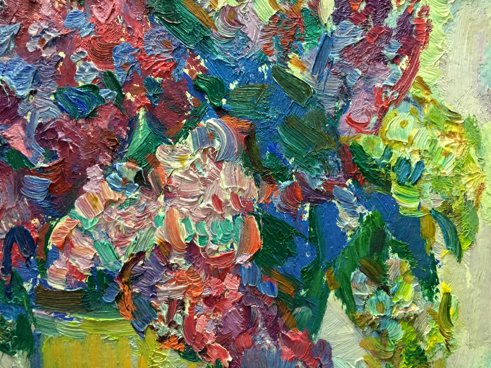 Vibrant impressionist oil painting of flowers by Vasily Chegodar