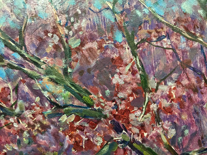 Vibrant impressionist oil painting of flower tree by Vasetsky Grigory Stepanovich