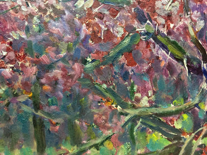 Vibrant impressionist oil painting of blossoming branches by Vasetsky Grigory Stepanovich