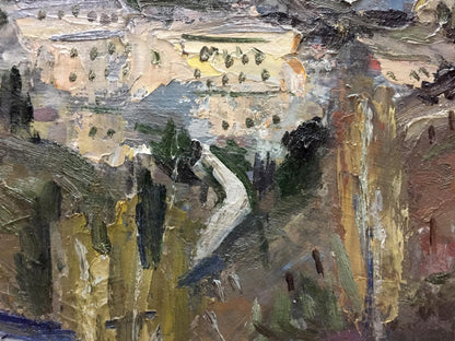 Textured impasto city landscape oil painting by Karelin Vyacheslav Dmitrievich