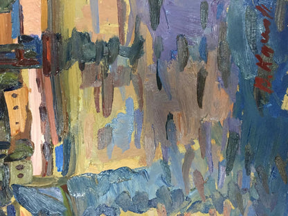 Abstract oil painting In the port by Karelin Vyacheslav Dmitrievich