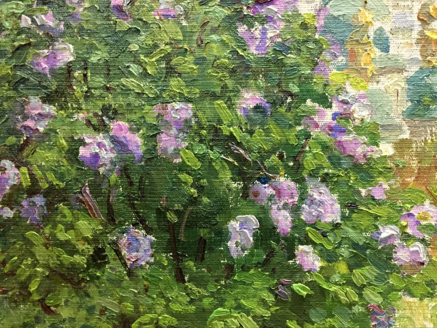 Vibrant oil painting Purple flowers Les by Tamara Semenovna
