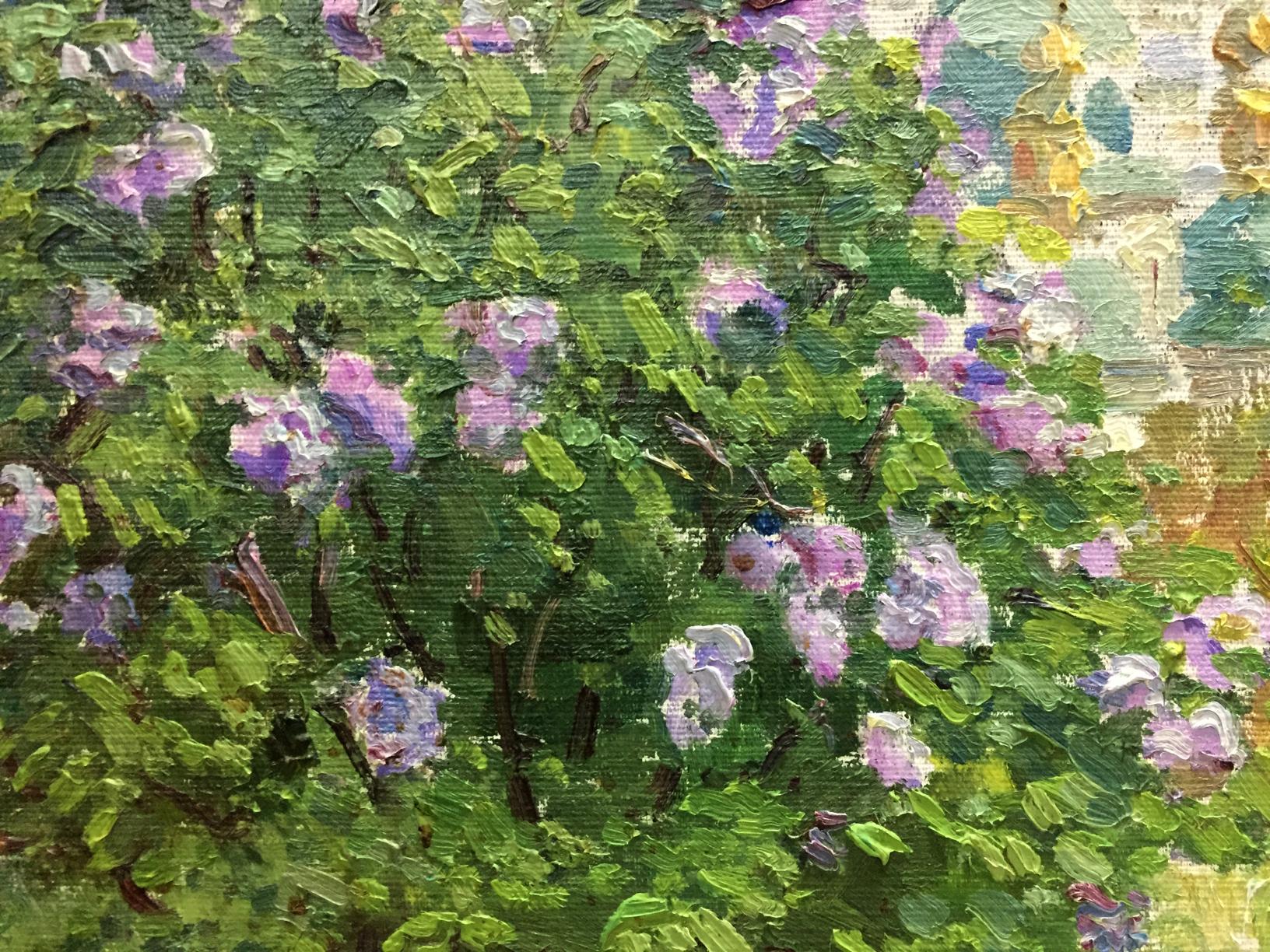 Vibrant oil painting Purple flowers Les by Tamara Semenovna