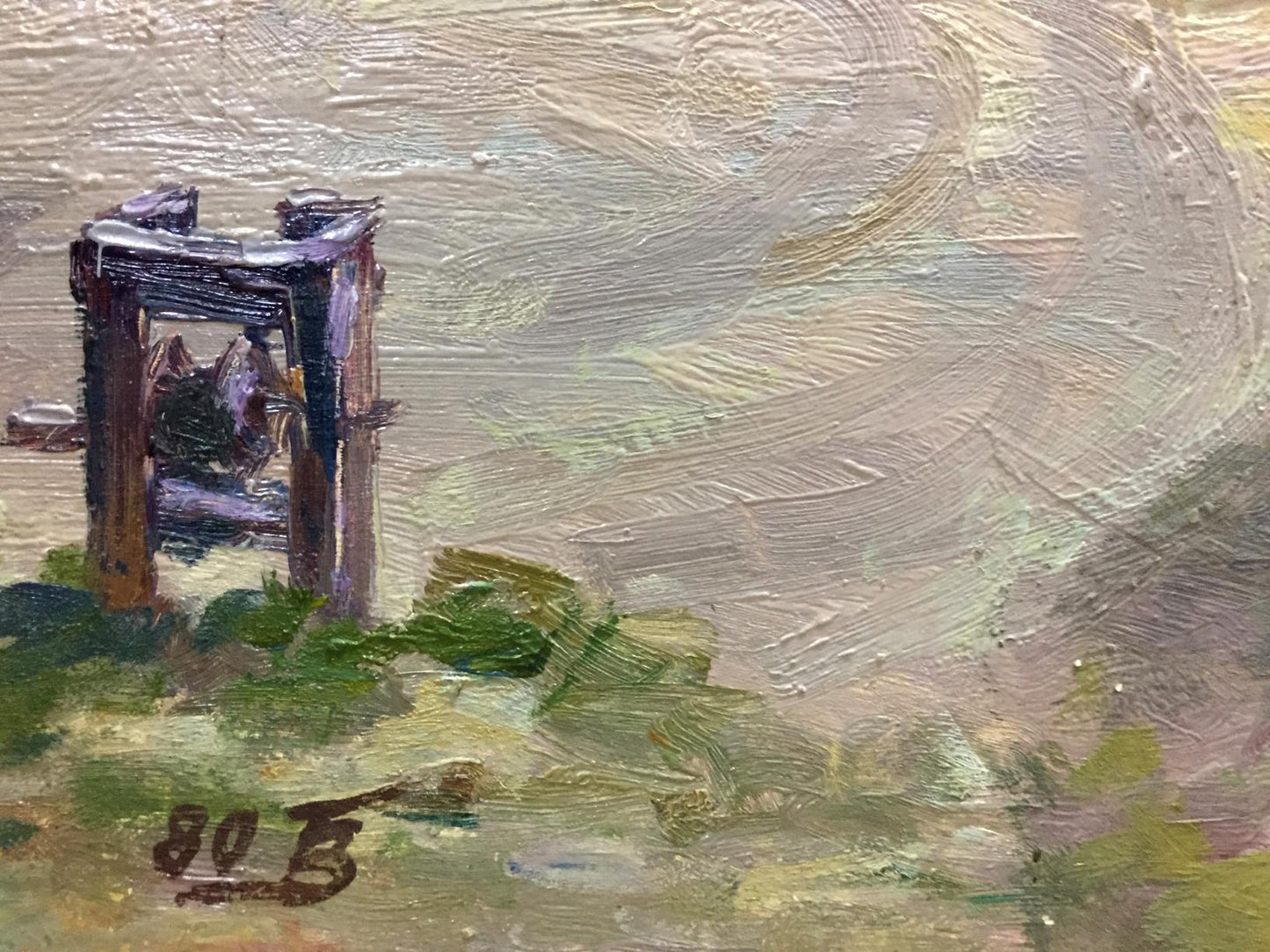 Weathered wooden bell tower by Bozhenko Vasily Artemievich oil painting