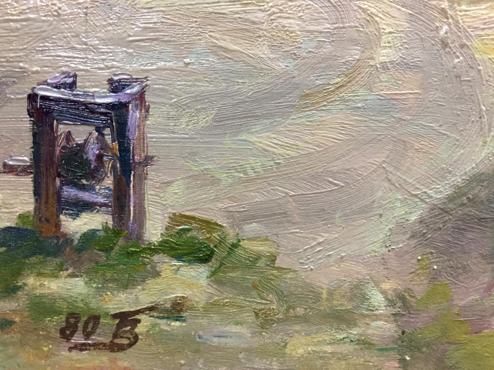 Weathered wooden bell tower by Bozhenko Vasily Artemievich oil painting