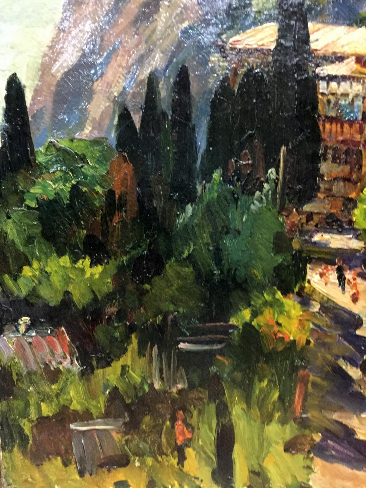 Impressionistic oil painting of Simeiz by Petr Mikhailovich Kolomoitsev