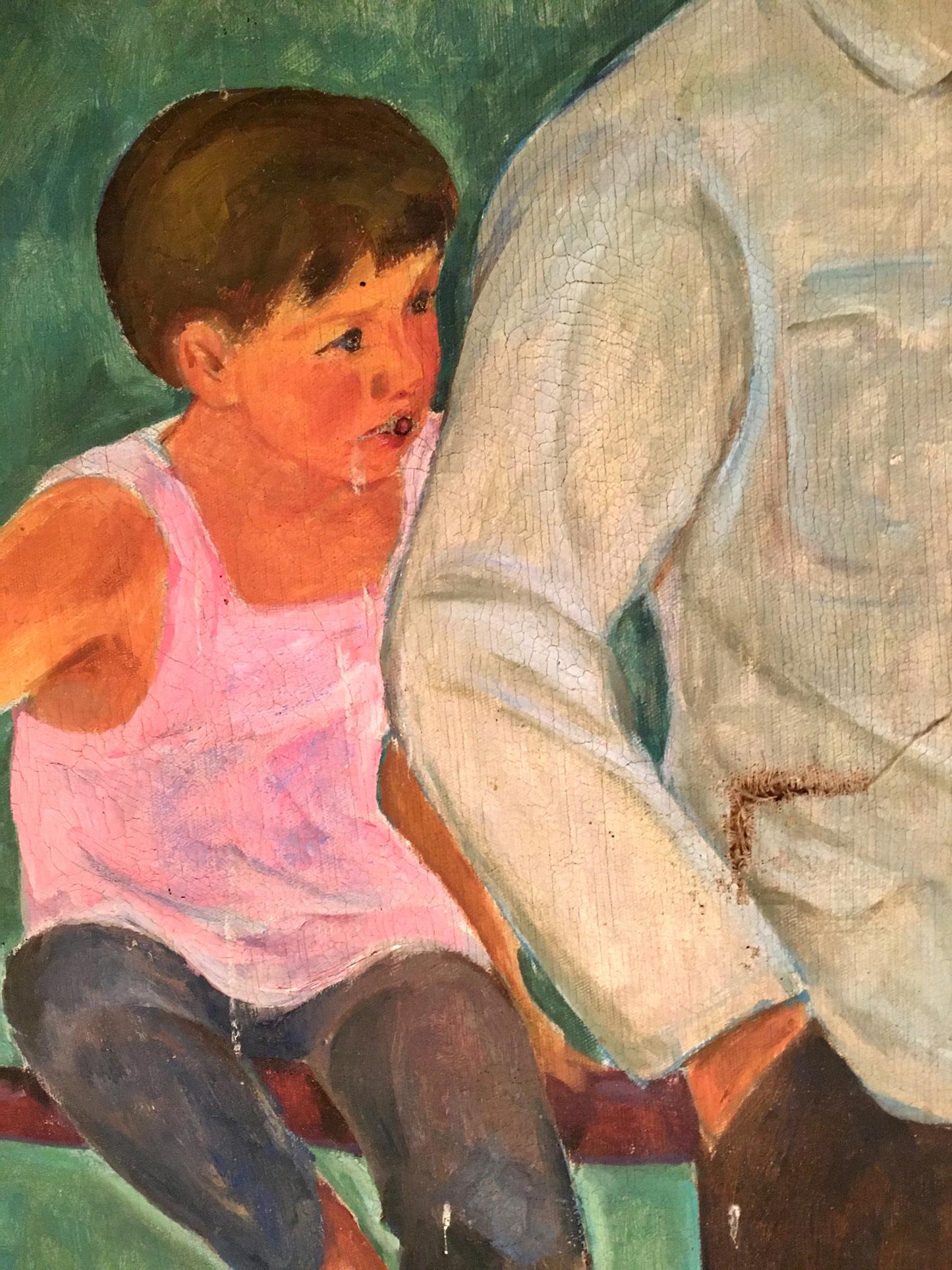 Oil painting portrait of Lenin with boys by Muravyov A. S