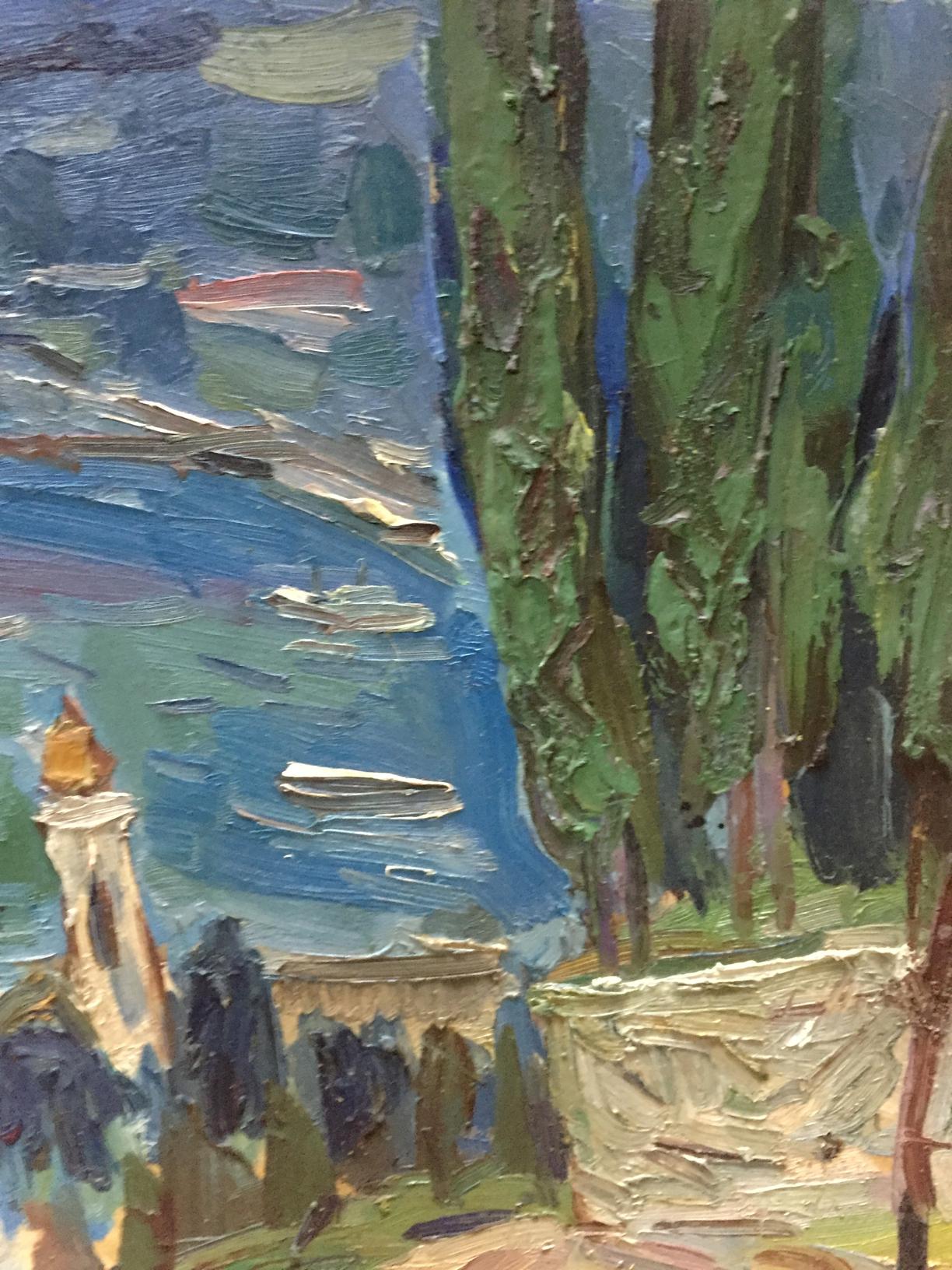 Oil painting Off the Coast by Karelin Vyacheslav Dmitrievich, coastal scene