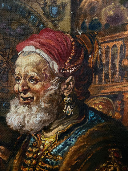 Oil painting of elderly man by Alexander Arkadievich Litvinov