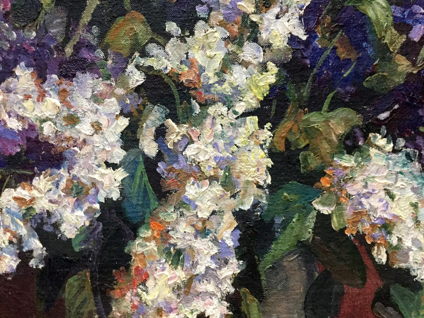 Oil painting Still life by Tarasenko Alexander Petrovich with white purple flowers