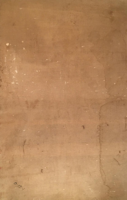 Weathered beige paper back of oil painting portrait of Lenin Koshtelyanchuk Leonty Filippovich