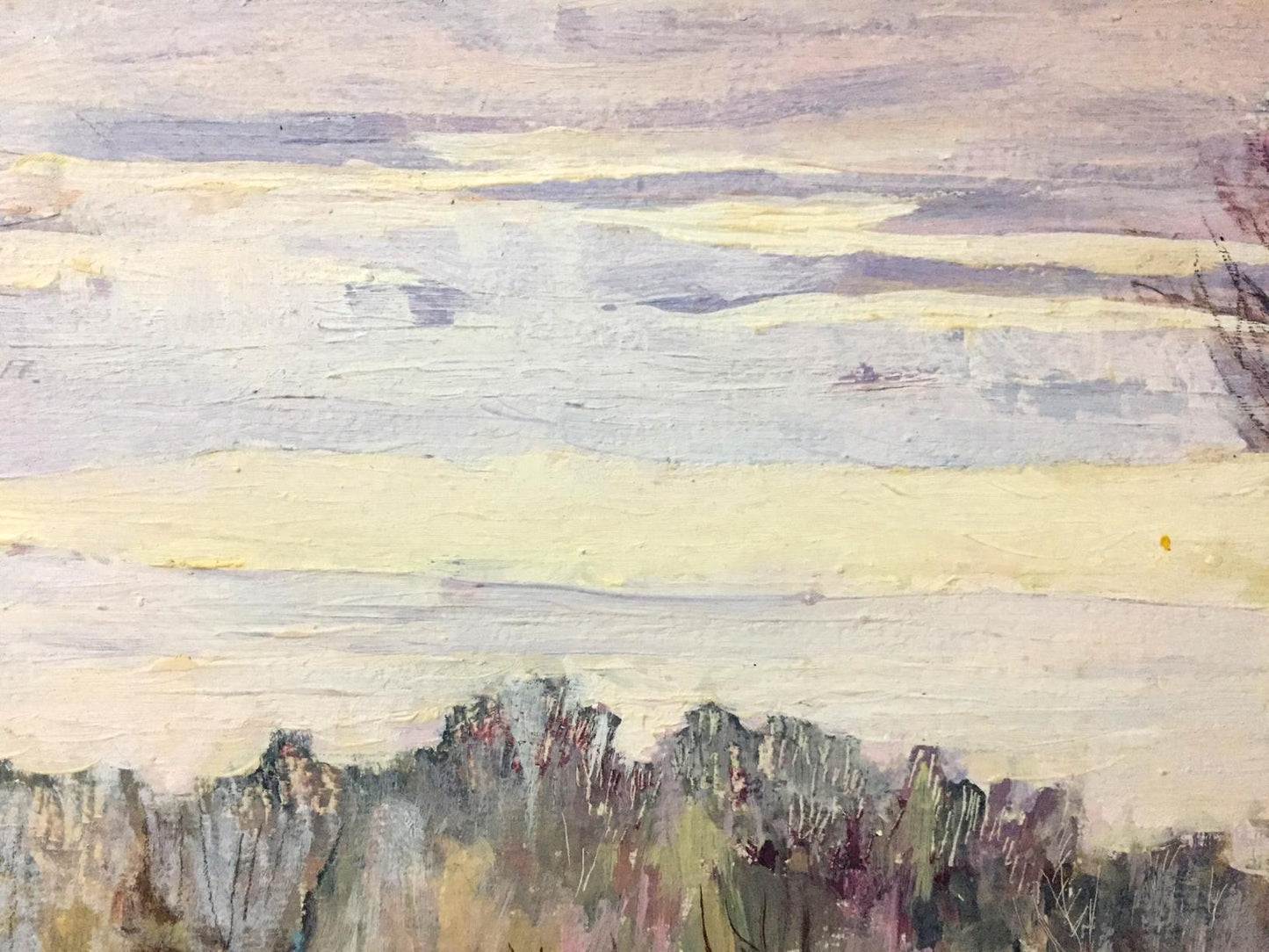 Oil painting Winter landscape Venichenko textured impressionistic view