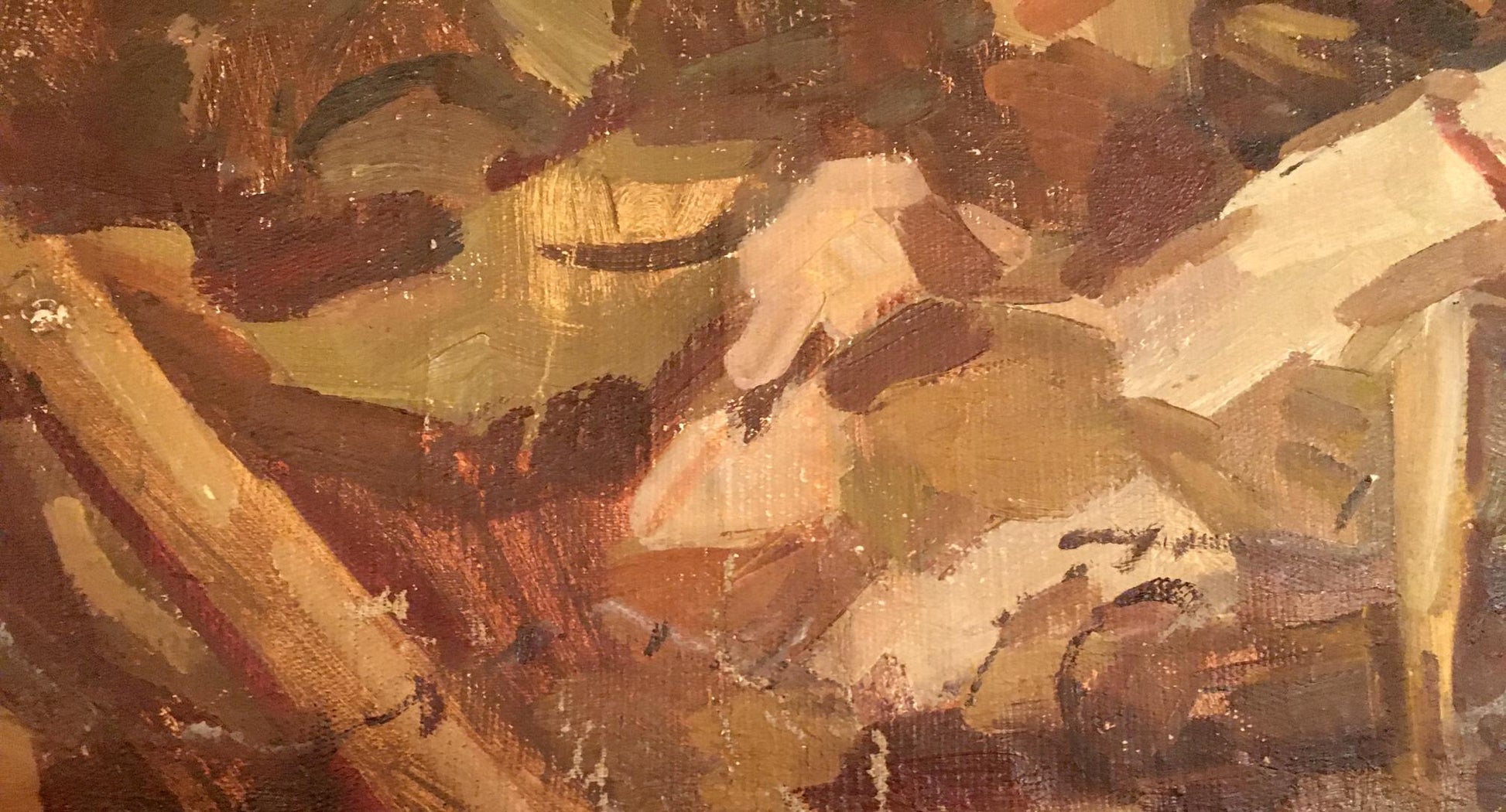 Abstract oil painting Battlefields by Strelov Arkady Efimovich in earthy tones