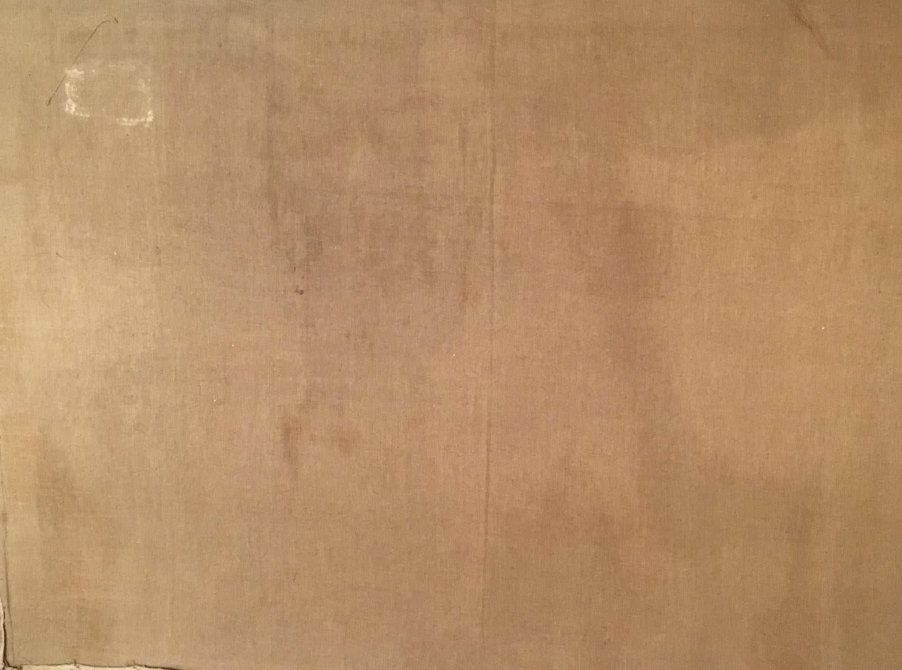 Beige textured wall behind Serov oil painting Party of Lenin