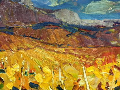 Vibrant impressionist oil painting Fields by Stremsky Alexander Ivanovich