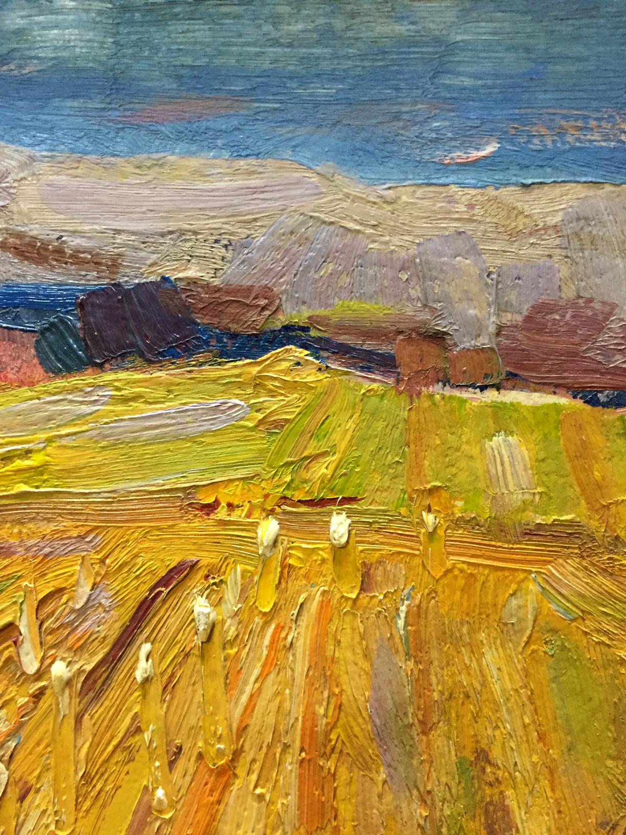 Oil painting Fields by Stremsky Alexander Ivanovich, golden textured fields