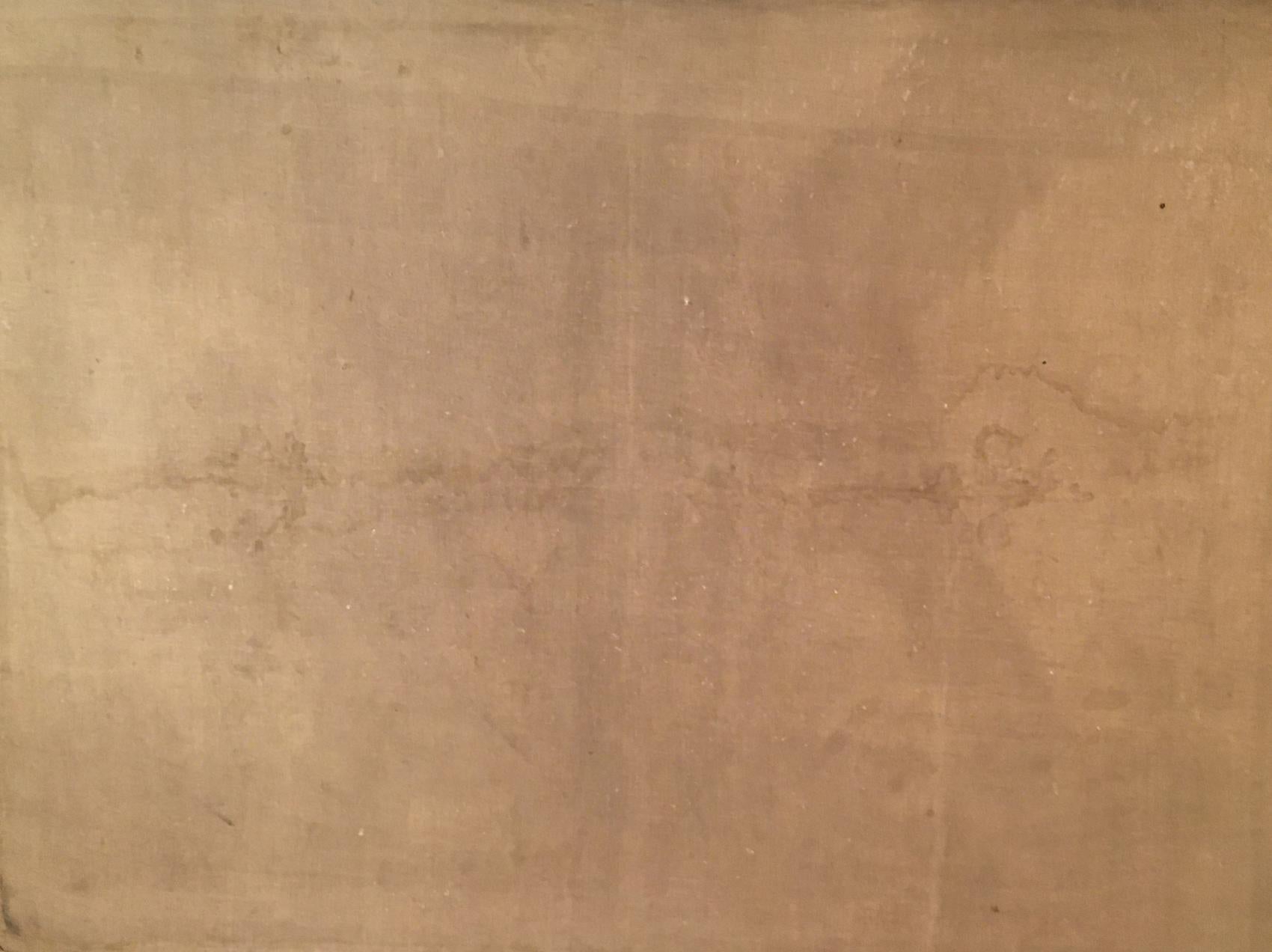 Weathered beige paper back of Oil painting Performance Daniil Bednoshey
