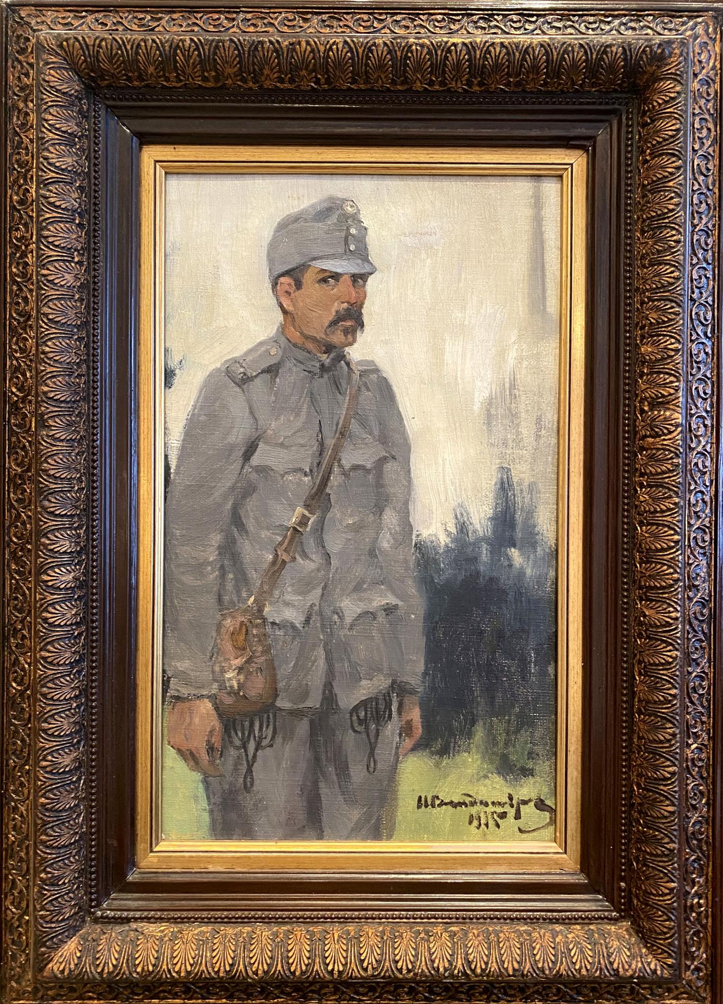 Oil painting of Hungarian soldier by Ivan Alekseevich Vladimirov
