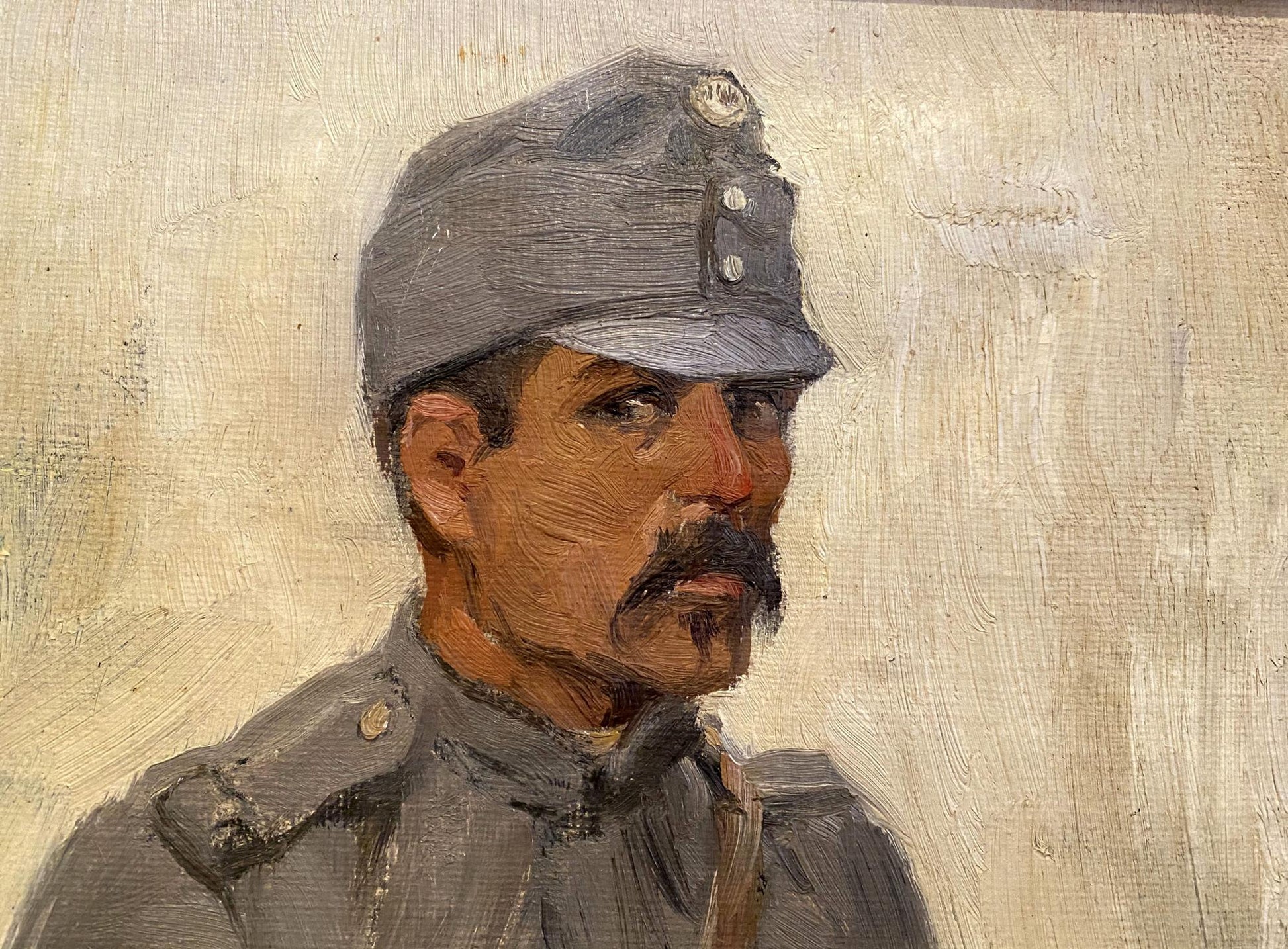 Oil painting of Hungarian soldier by Ivan Alekseevich Vladimirov