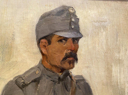 Oil painting of Hungarian soldier by Ivan Alekseevich Vladimirov