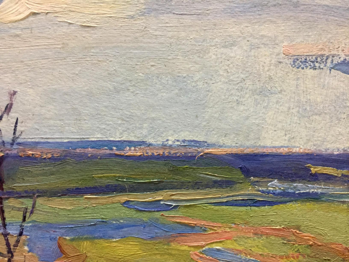 Oil painting Spring by Moses Faybovich Gantman landscape