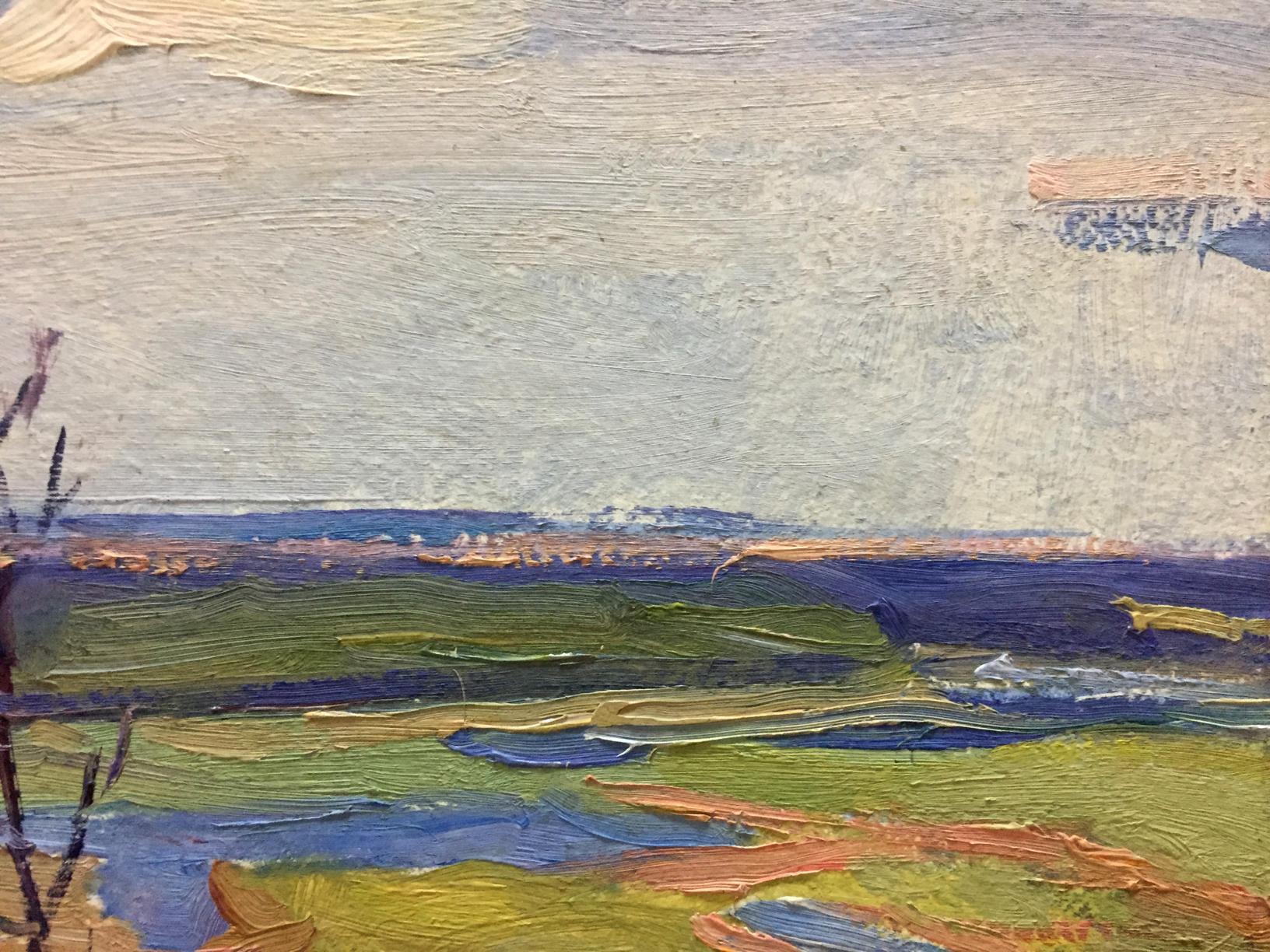 Oil painting Spring by Moses Faybovich Gantman landscape
