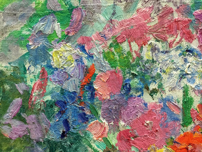 Vibrant impressionist oil painting Spring flowers by Dovgalevskaya Vera Veniaminovna