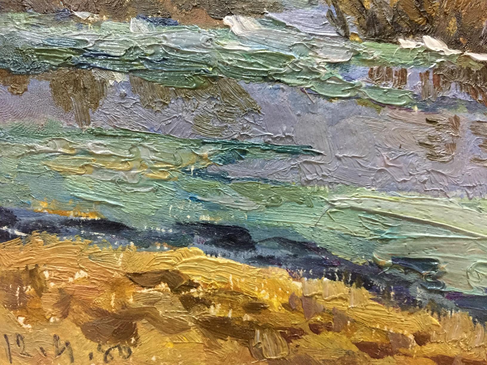 Oil painting Autumn Time by Korzh Vladimir Demyanovich, textured landscapes