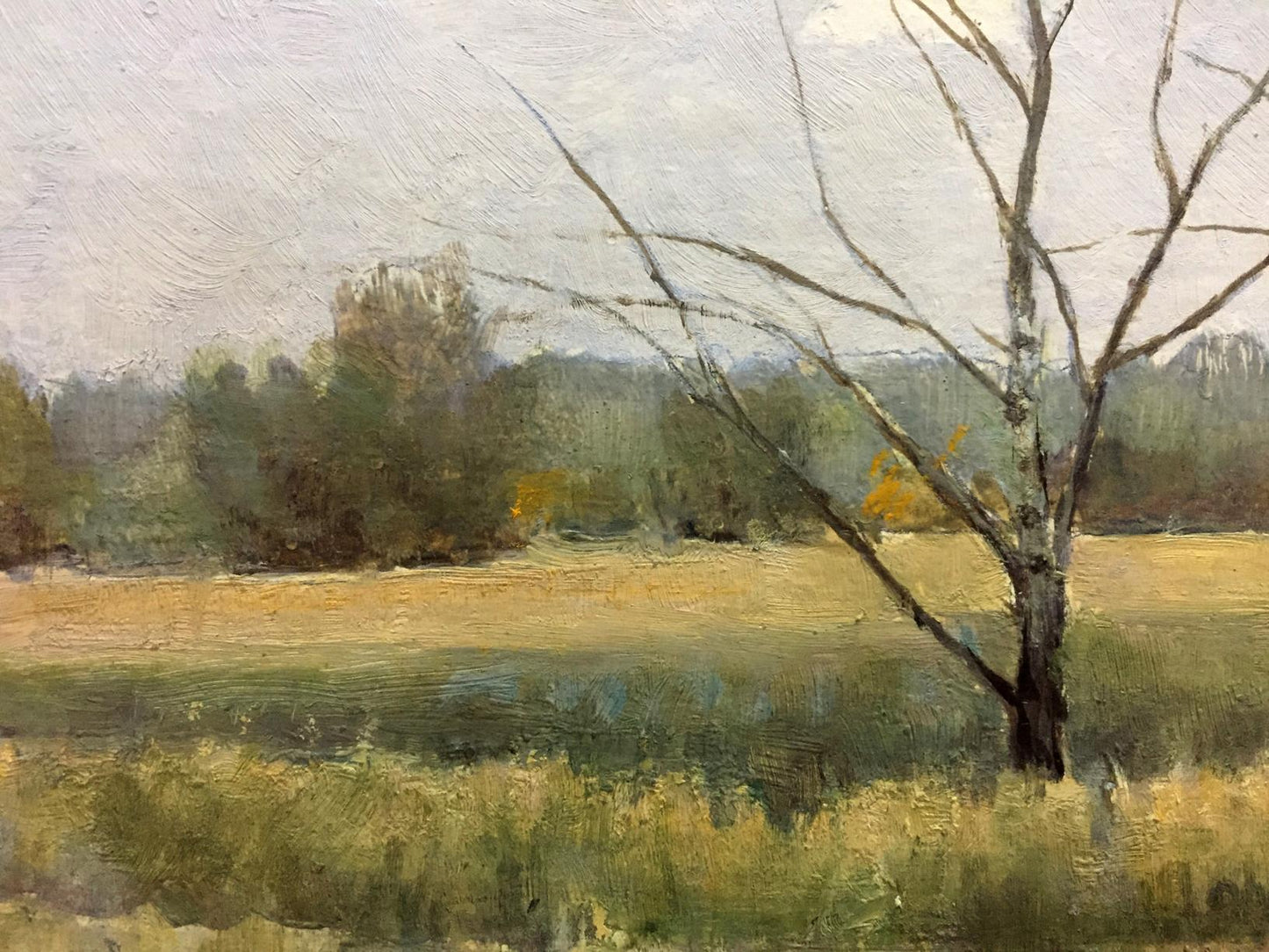 Oil painting by Tereshchenko Vasily Alekseevich: bare tree in golden field