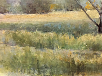Oil painting of golden field near forest by Tereshchenko Vasily Alekseevich