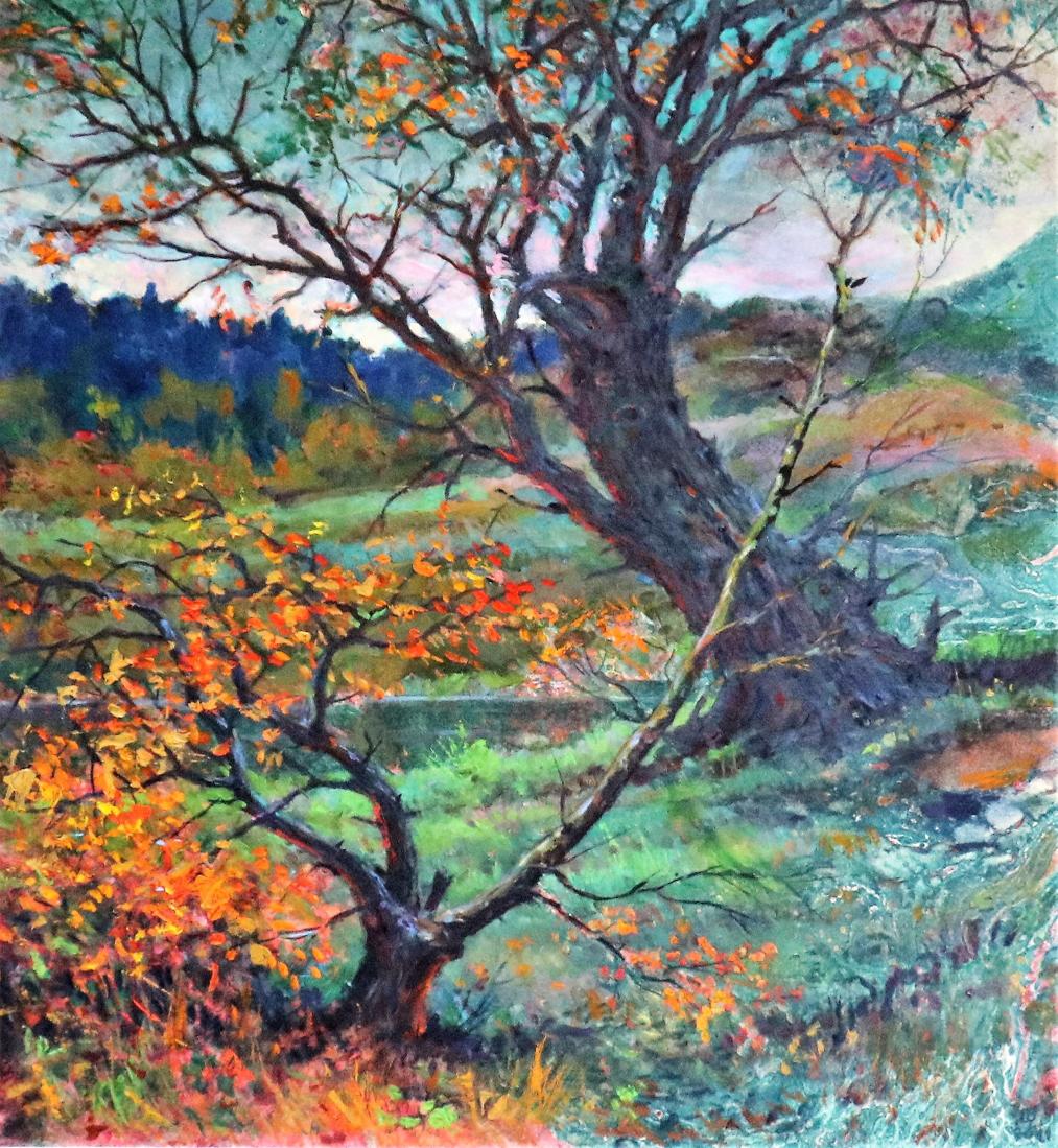 Vibrant autumn tree oil painting Daylight by Vitaly Duhnevich