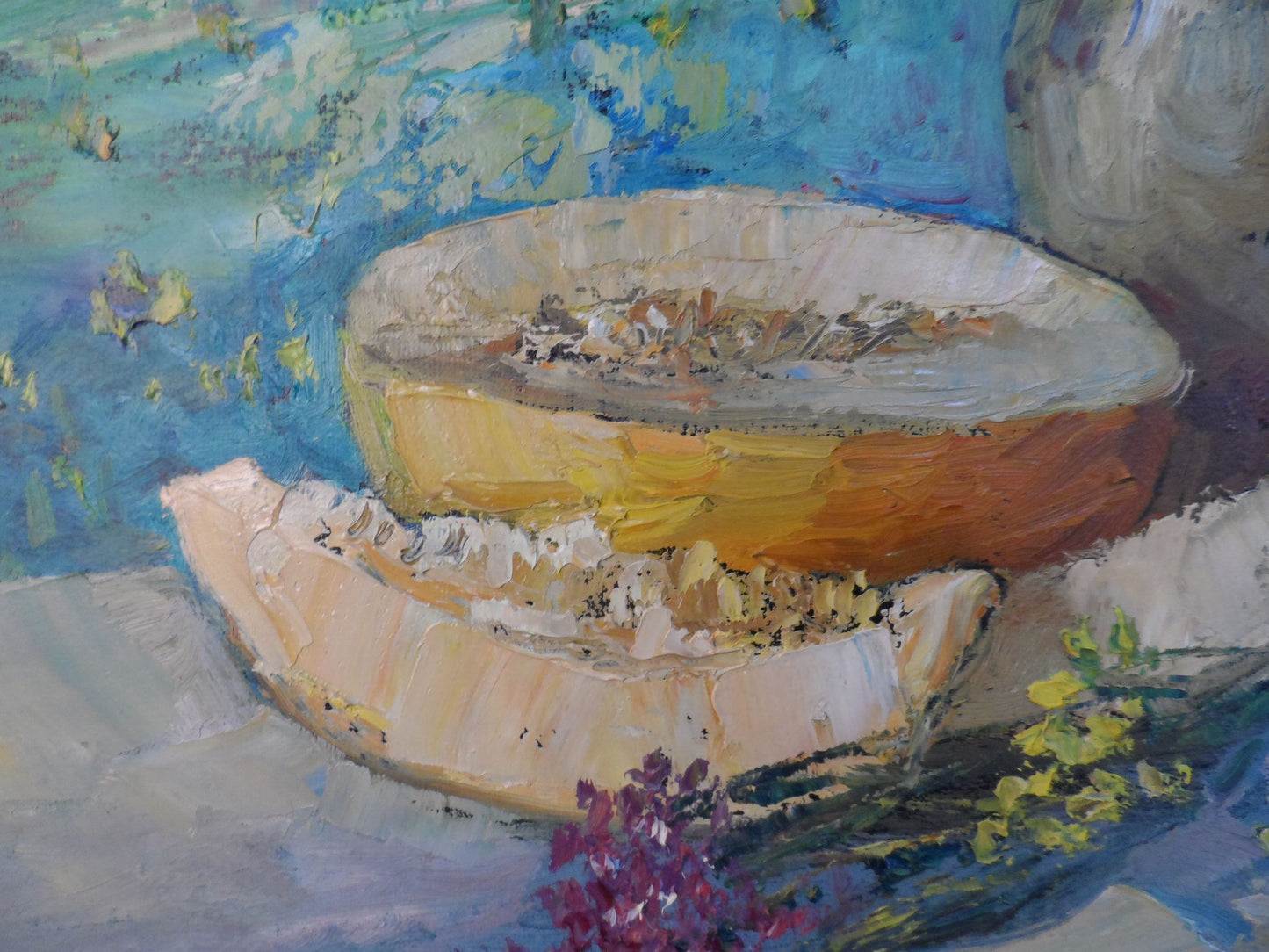 Oil painting Melon and wildflower