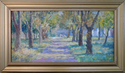 Oil painting In the summer park Mishurovsky V. V.