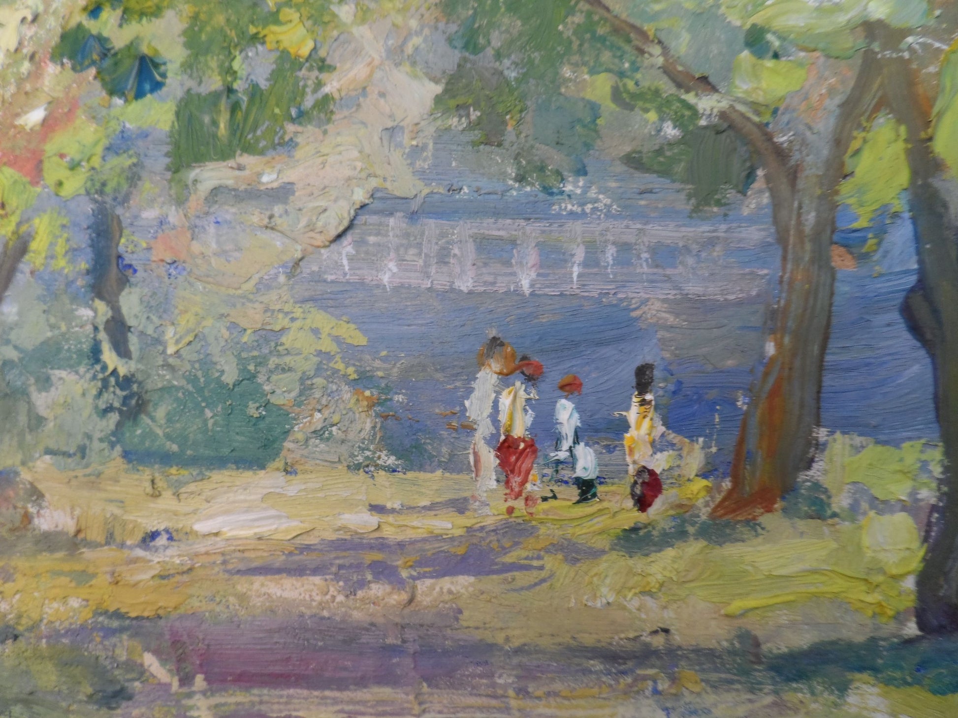 Oil painting summer park 