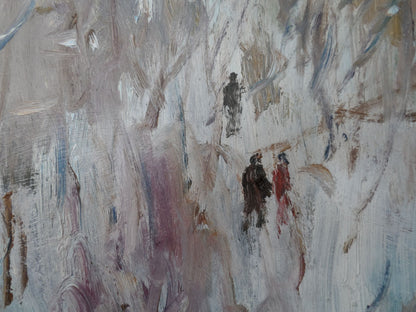 Oil painting snow