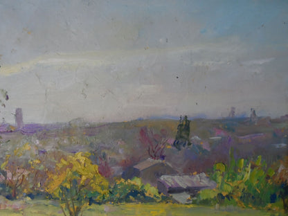 Oil painting Spring countryside