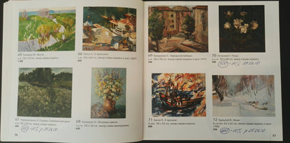 Open book of oil painting River flows Tolpekin Yu with labels