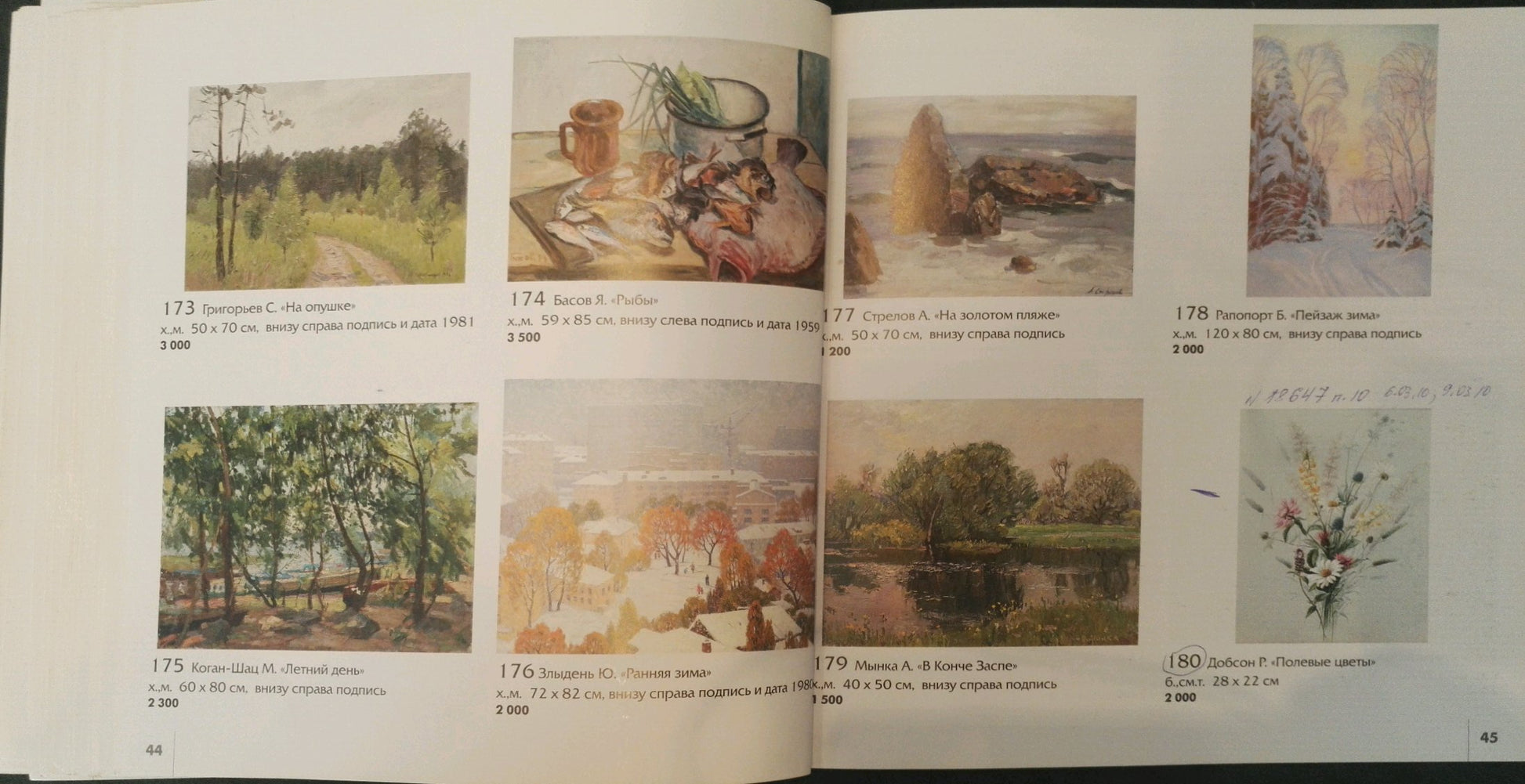 Oil painting Fishes by Basov Yakov Alexandrovich watercolor collection