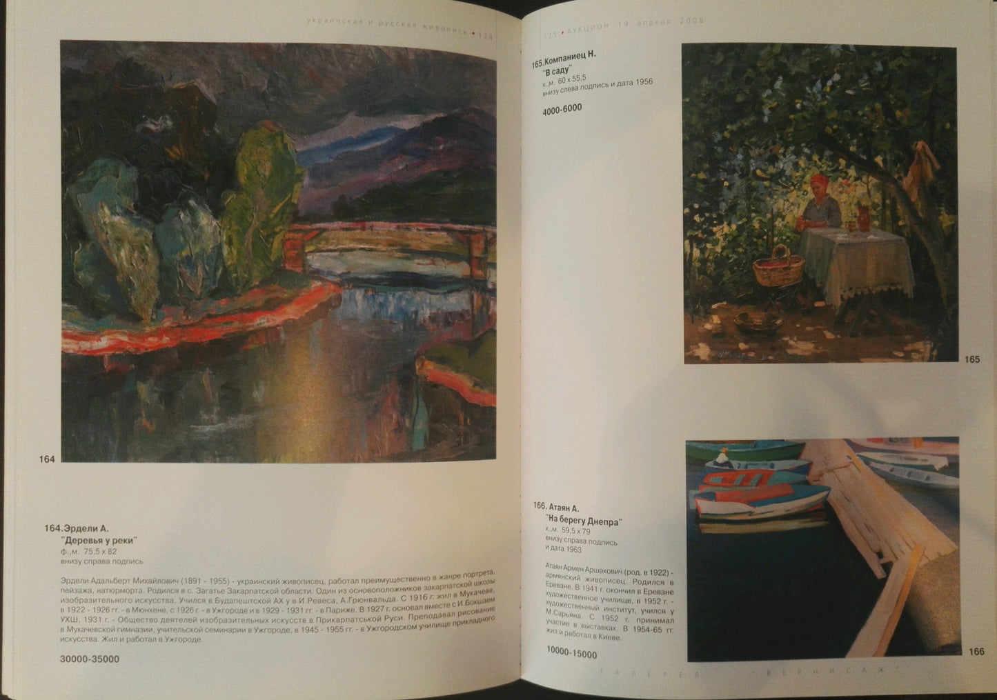 Oil painting of woman in orange dress by Ferry boats Atayan Armen Arshakovich